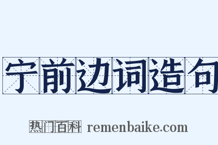 宁前边词造句是什么意思的图片